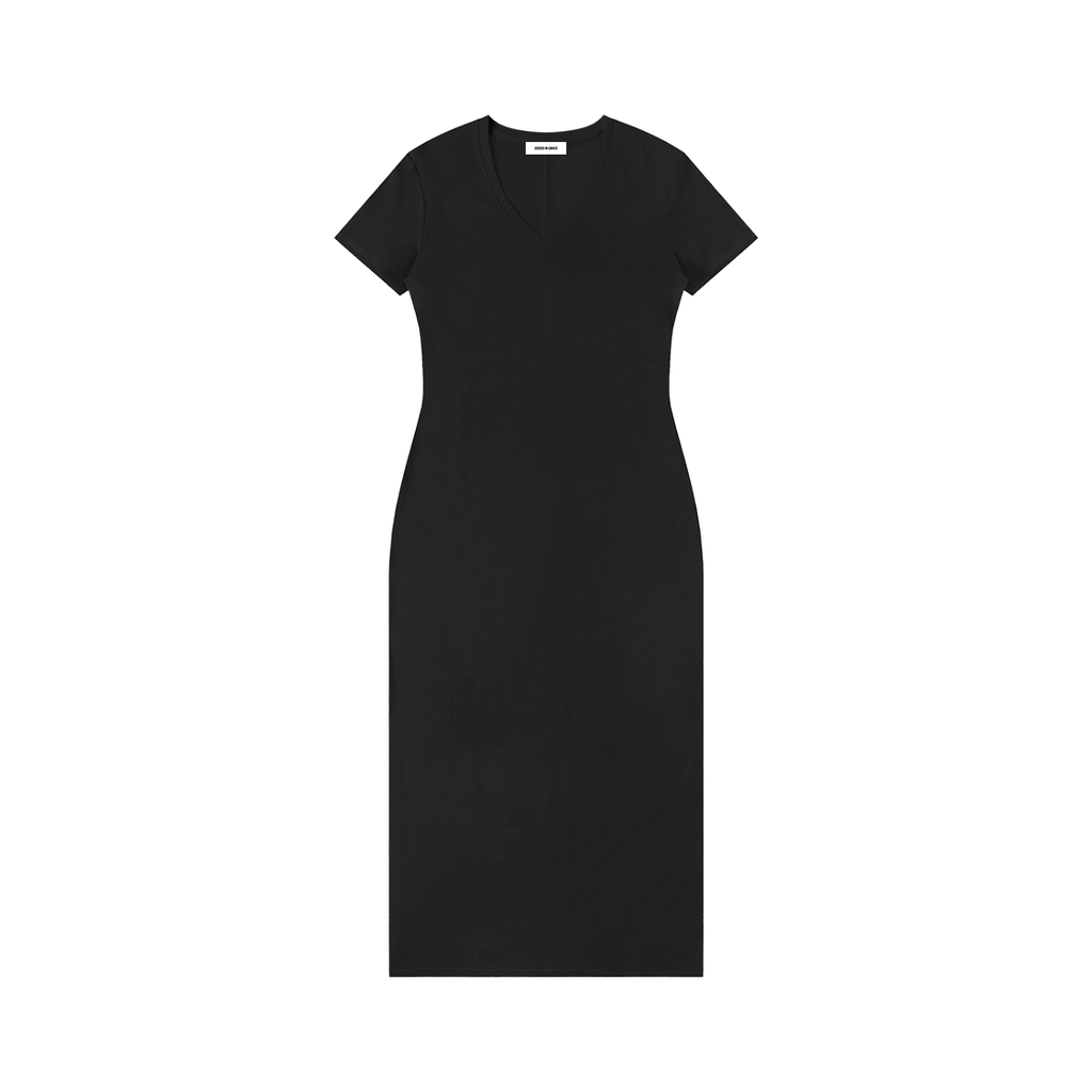 V-Neck Short Sleeve Maxi Dress