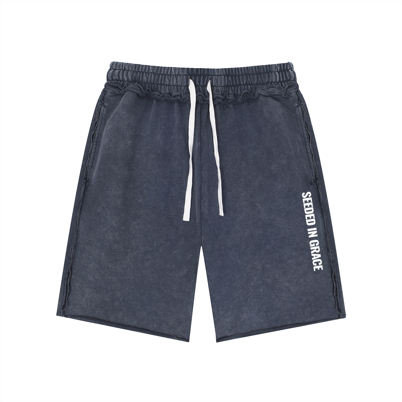 Mineral Wash Raw Edge Shorts
