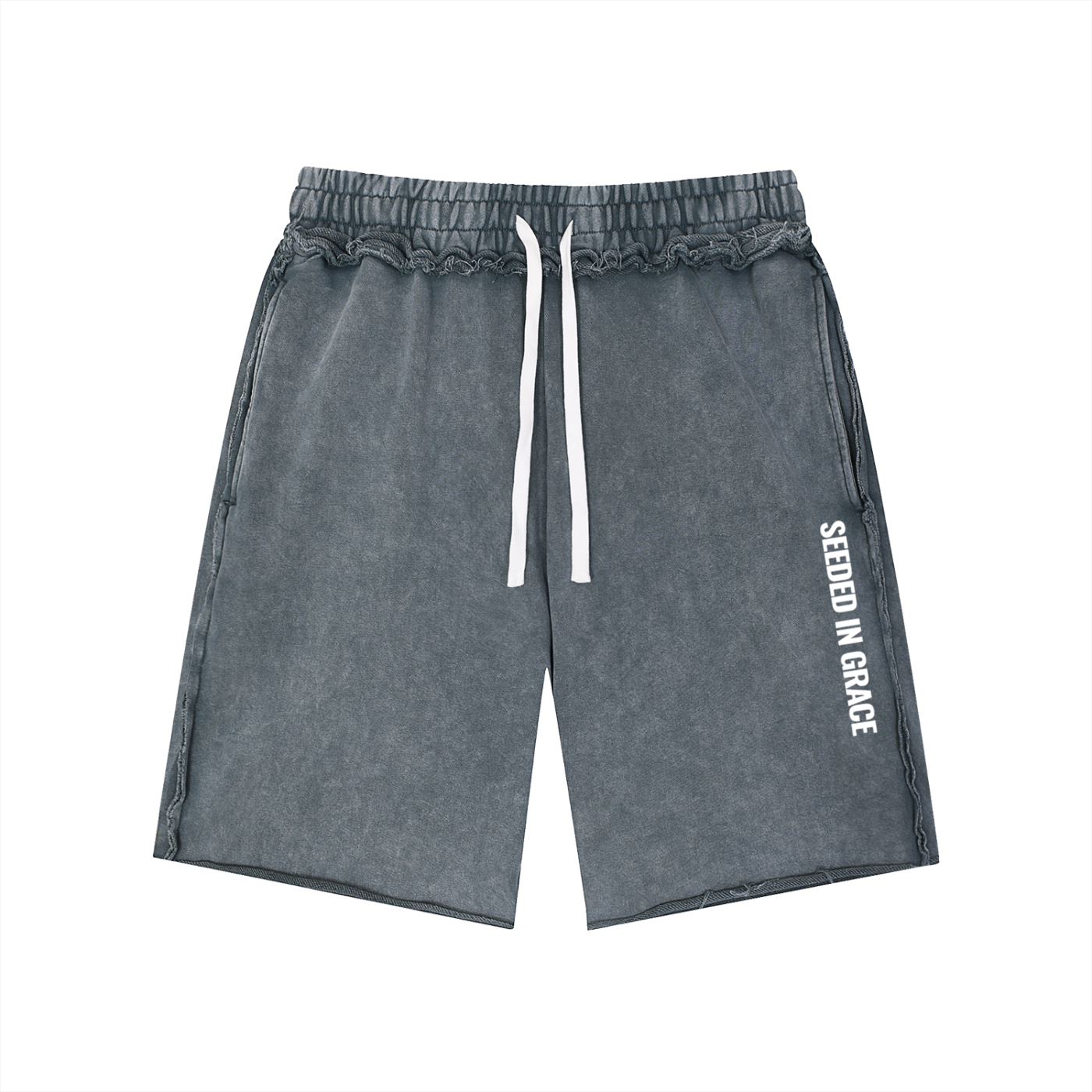 Mineral Wash Raw Edge Shorts